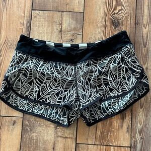 lululemon athletica Black and White Patterned Athletic Shorts